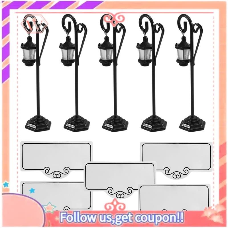 

Upgraded 5 PCS Streetlight Shape Wedding Party Reception Place Card Holder Number Name Table Menu Picture Photo Clip Card Holder