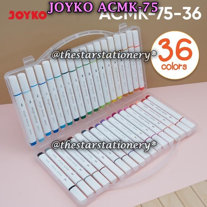 

(1 Set) GROSIR Spidol Akrilik JOYKO ACMK-75-36 36 Warna / JOYKO Acrylic Marker ACMK-75 (1 Set)