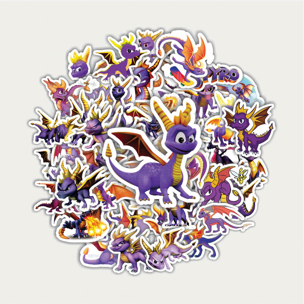 

Sticker Pack Stiker Video Game Series Spyro the Dragon | Sticker TUMBLR | Stiker LAPTOP KOPER HELM