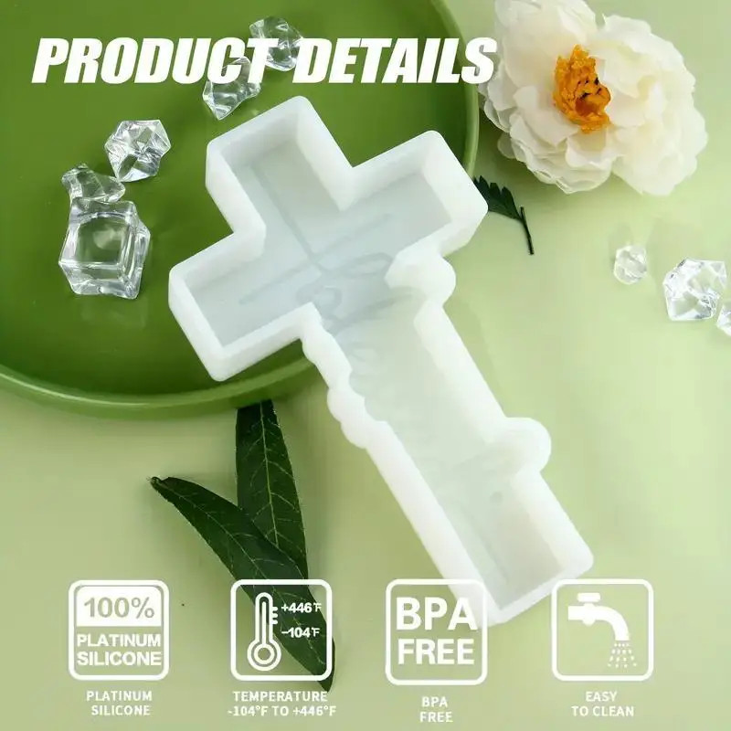 

1Pcs DIY Cross Silicone Mold for Resin Candle Making Handmade Glue Decoration Versatile Mould for Crafts