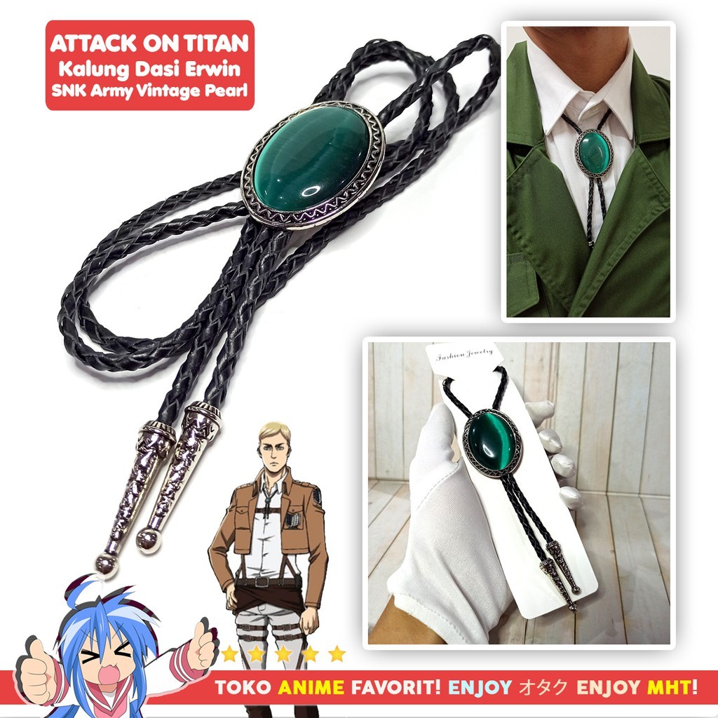 Kalung Dasi Anime AOT SNK Attack On Titan Survey Corps Scouting Legion Erwin Levi Eren Army Bungou S