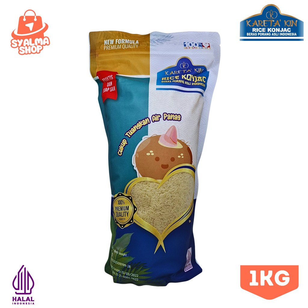 

Kareta Kin New Formula 1Kg Beras Porang Konjac Rice Pulen Diet Rendah Kalori