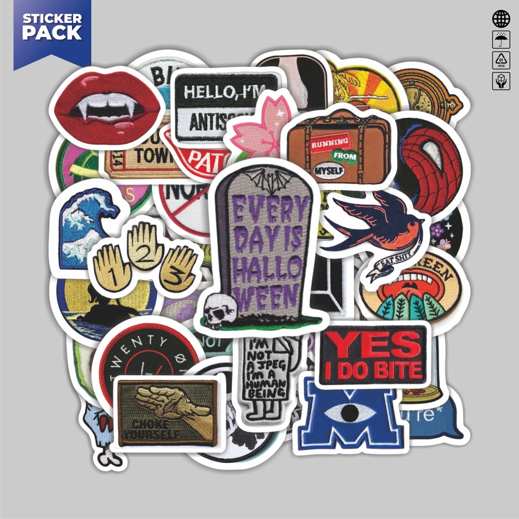 

[100PCS]Stiker Pack Stiker Patch V22 Aesthetic Vinyl Anti Air Dekorasi Sticker Laptop Buku Journal Koper Helm Casing HP Gitar Helm Skateboard