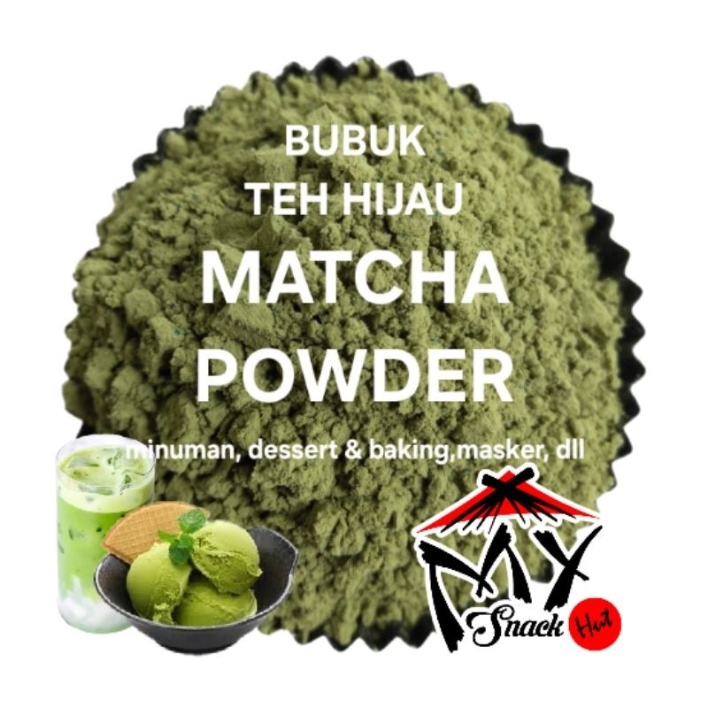 

MACHA POWDER 50GR BUBUK GREEN TEA MURNI PREMIUM PURE BIANG UJI MATCHA SERBUK TEH HIJAU MASKER HALAL