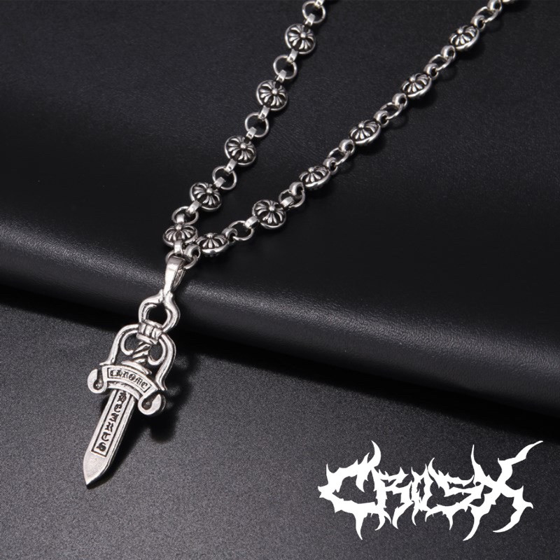 EVAN CH NECKLACE / FLOWER CH CROSS NECKLACE OVAL SWORD PEDANG KALUNG TENGKORAK SKULL NECKLACE / KALU