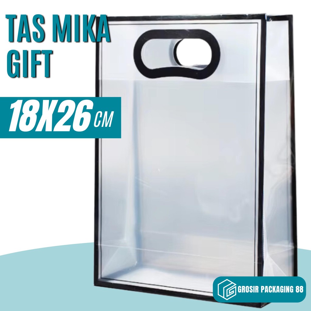 

Tas Hadiah Transparan Mika Doff Clear Gift Hampers Souvenir Kado Hand Bag Tas Gantung Jinjing Tebal