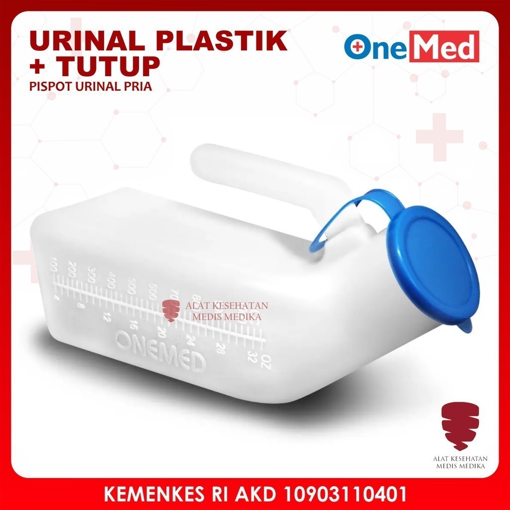 Pispot Urinal Laki-laki Dengan Tutup Pipis Kencing Urin Tempat Buang Air Kecil Plastik Pria Dewasa