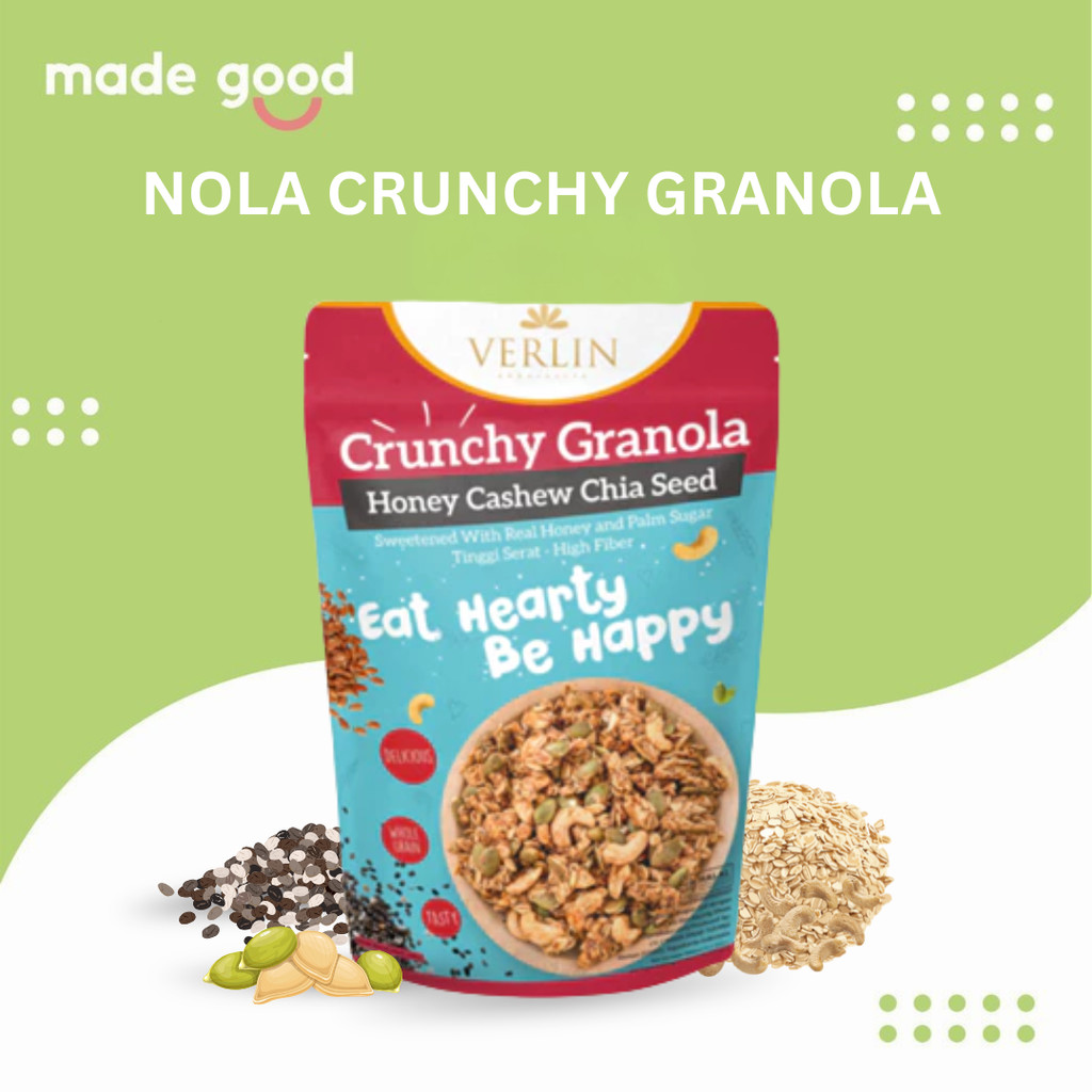 

Verlin Nola Crunchy Granola Honey Cashew Chia Seed