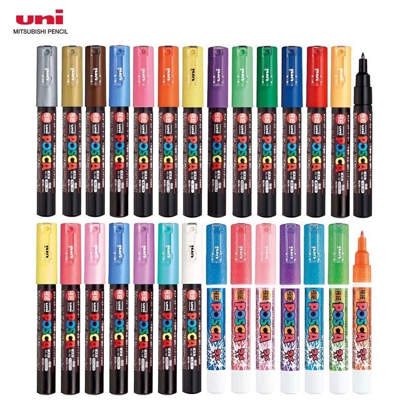 

1pcs Uni POSCA Marker Pen Full Colors PC-1M 3M 5M Acrylic Marker Paint plumone On Metal Glass Plastic Ceramic Rock Tire CD Paper