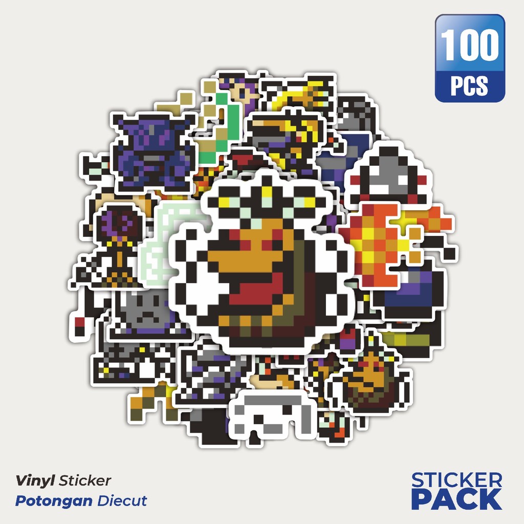 

Super Hemat! 100 PCS Stiker Pixel Digimon V5 Waterproof Aesthetic- Untuk Laptop, Motor, dan Helm - Paper Stationery Pack