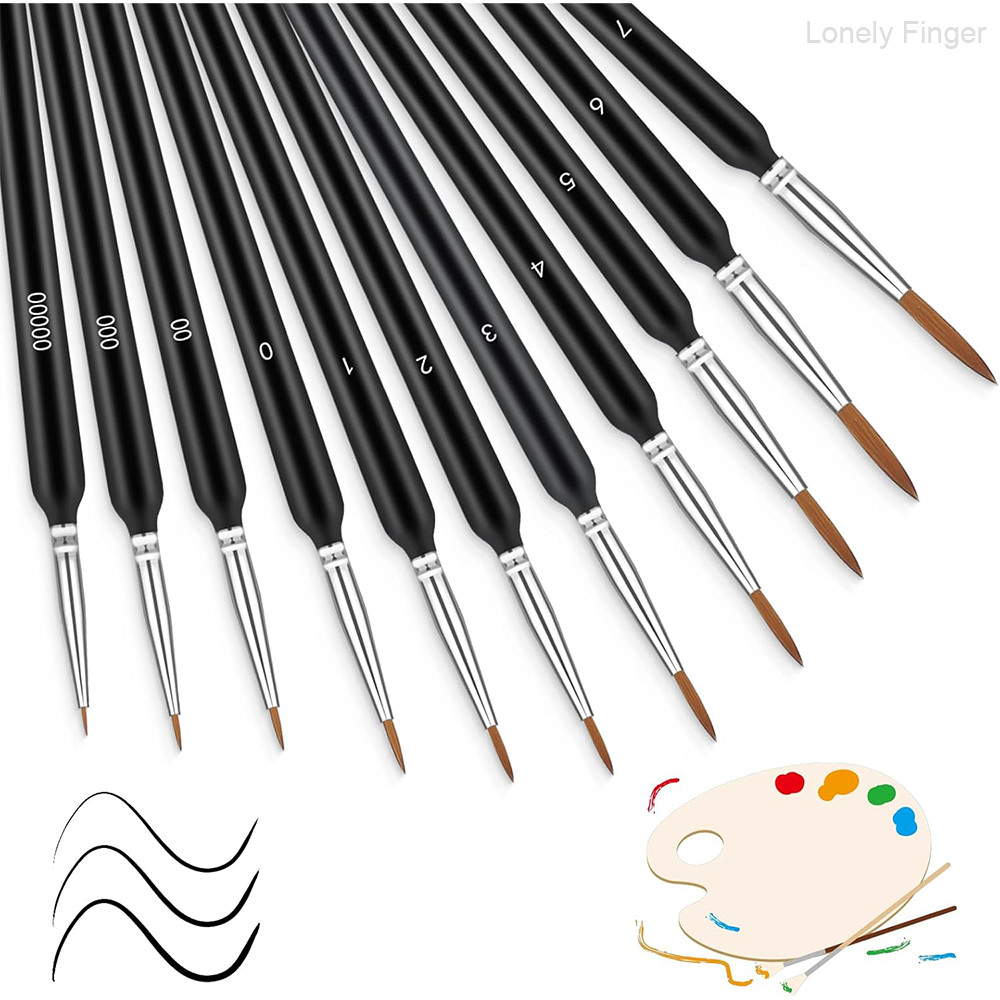 

11 Pcs Miniature Detail Paint Brushes, Thin Paint Brushes Detailing Brush Set, Miniature Paint Brushes Paint by Number Nail Art