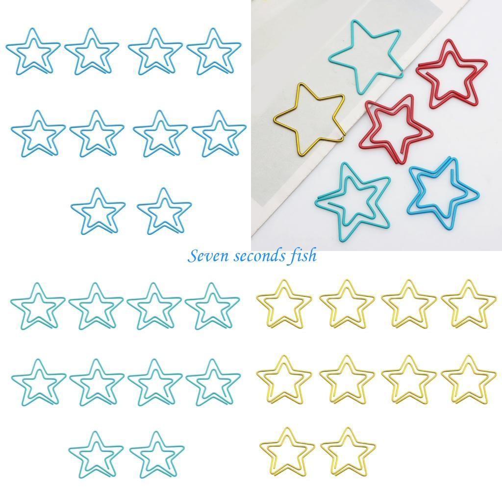 

L74B 10 Pcs Small Bookmarks Creative Paper Clips Star Bookmarks Holder for Home