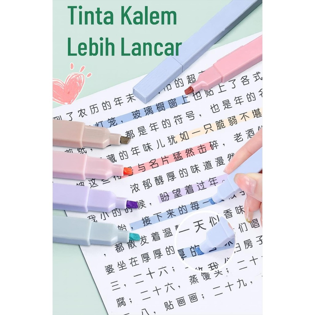 

Stabilo Pastel 12 Warna CY-505 | Highlighter Anti Silau | Pena Marker Warna Lembut untuk Catatan