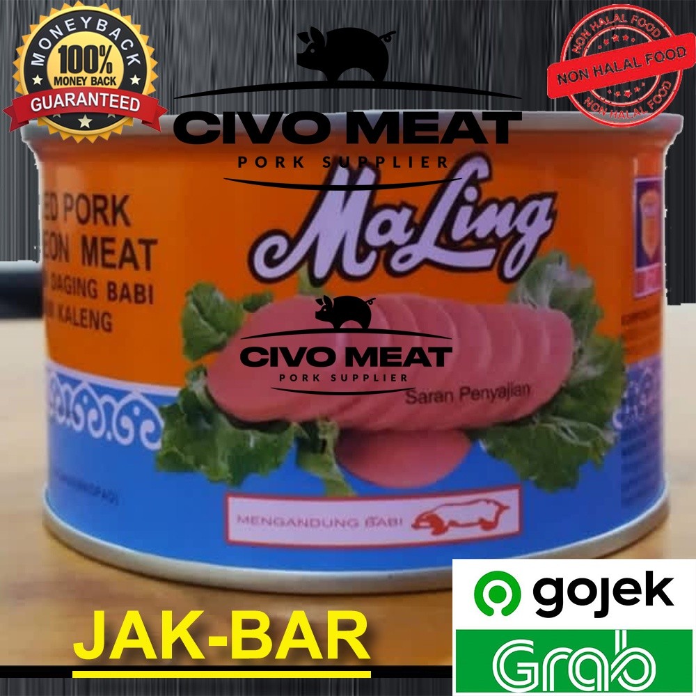 

Maling Canned Luncheon Pork tts 397gr Daging Babi Ma Ling Kaleng Besar