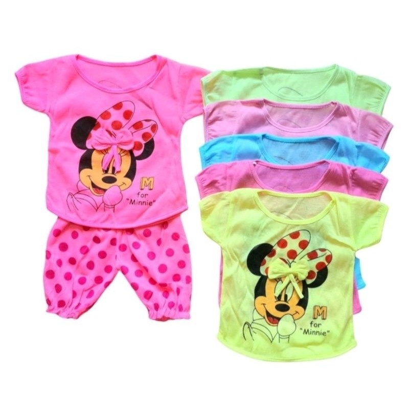 OKHI - DVD - Pakaian bayi perempuan 0-12 bulan Setelan Anak Bayi Motif MINNIE