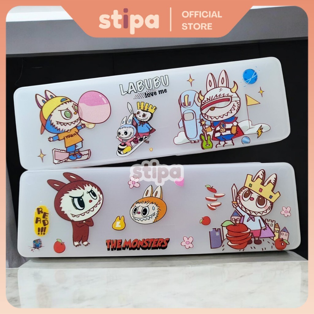 

STIPA Kotak Pensil Transparan Karakter Labubu Fancy Pencil Case Cute Character ATK Alat Tulis Stationery Sekolah Kantor Box