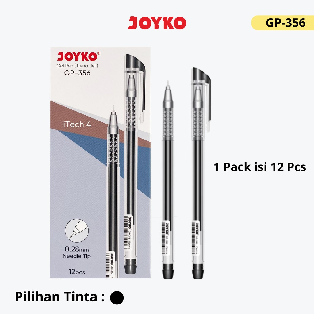 

JOYKO Pulpen Gel 1 Pack GP-356 I-Tech 0.28mm Isi 12 Pcs