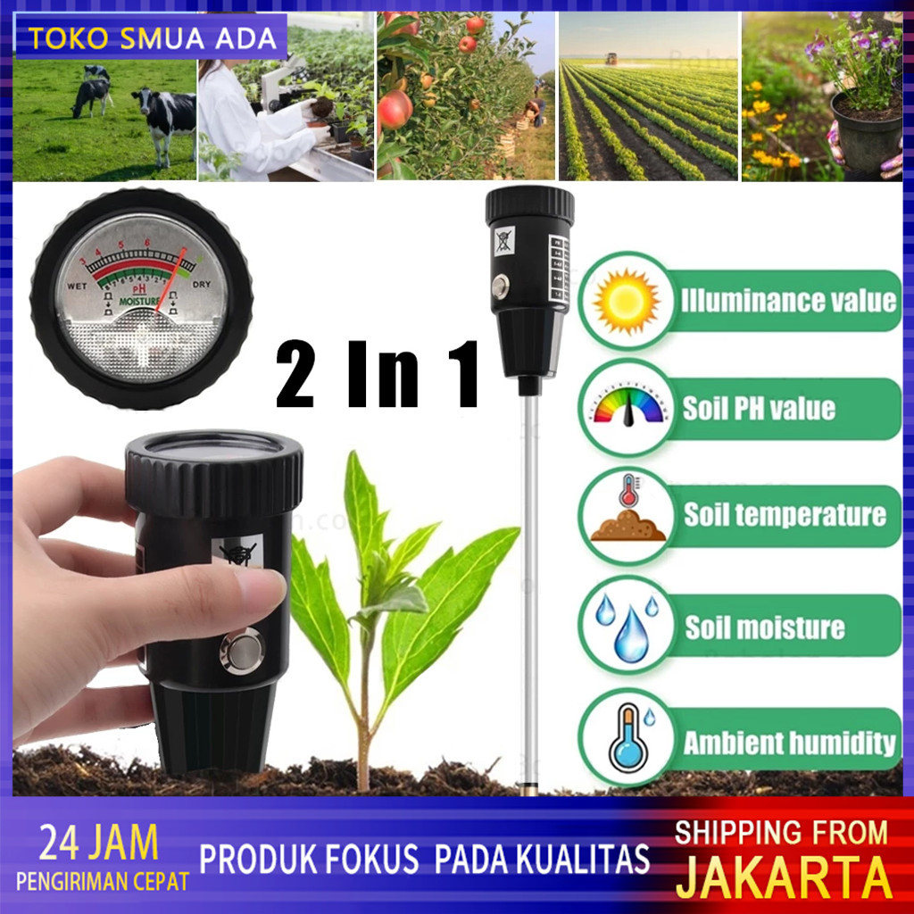 

Marumura Alat ukur PH dan Kelembaban Tanah | Moisture Digital Tanah pH Meter Analyzer Tester Soil
