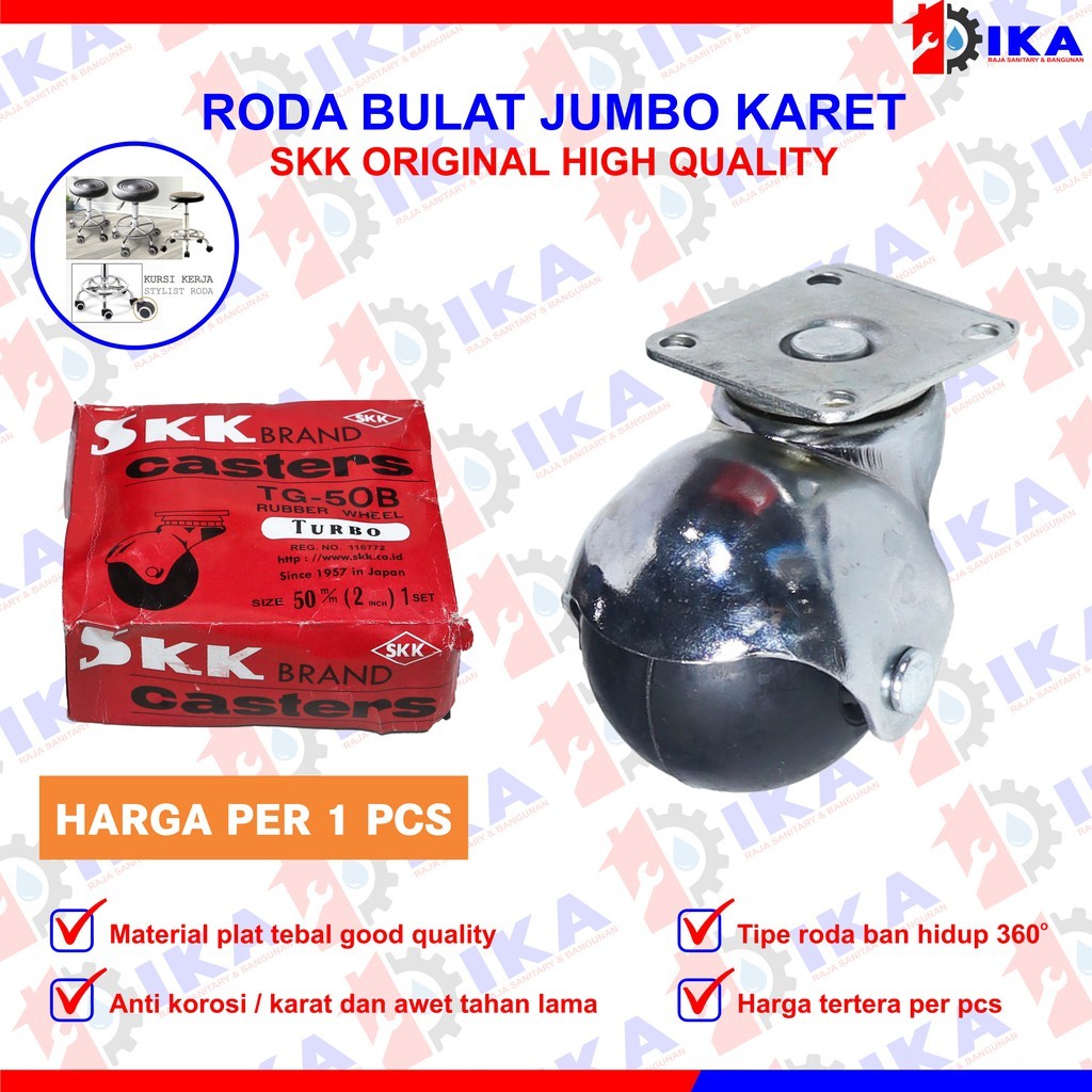 Roda Etalase Roda Bulat Karet SKK TG 50 UKURAN JUMBO Roda Kursi Lemari Rak 1 pcs