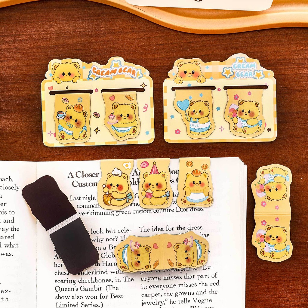 

MUSES Pembatas Buku Magnet 2 in 1 Yellow Butter Bear Magnetic Lucu Bookmark Aesthetic A-PB010
