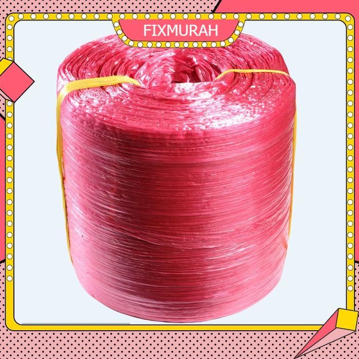 Tali Rafia Plastik Laksanamas Super Warna Glossy Merah/Biru/Kuning/Hijau/Ungu/Oren - Merah