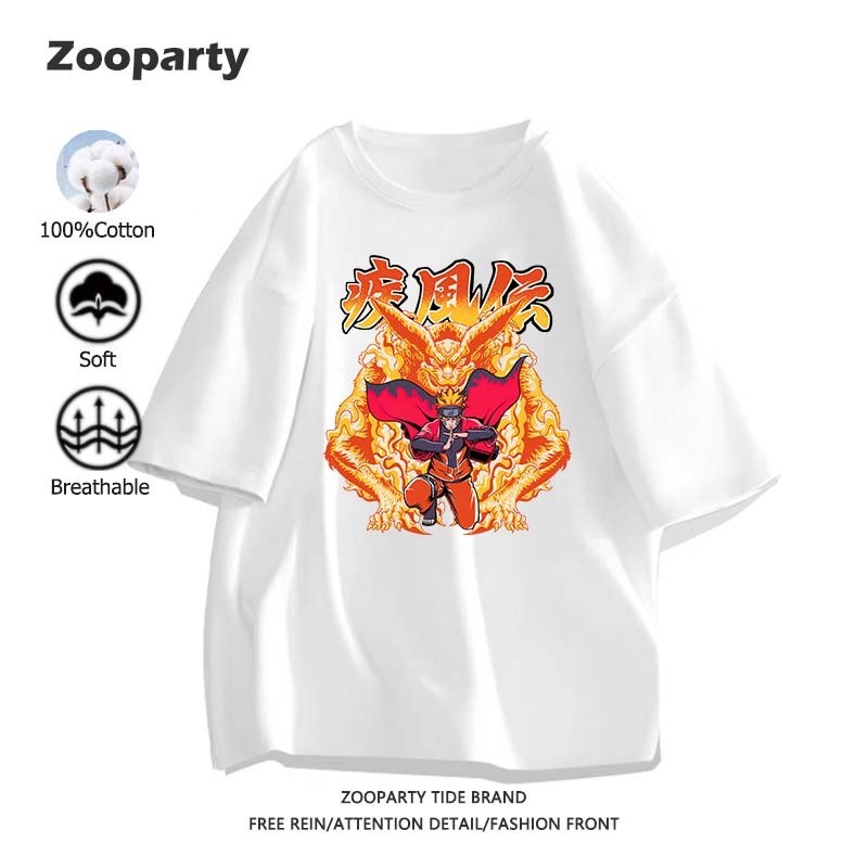 baju kaos pria​ Naruto anime Jepang gambar cetak​ Item paling viral Bahan porous adem bernapas longg
