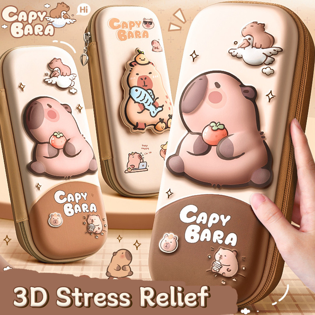 

Kawaii Capybara 3D Three-dimensional Pencil Case Cute Creative Large Capacity Pencil Cases School Student Stationery Supplies