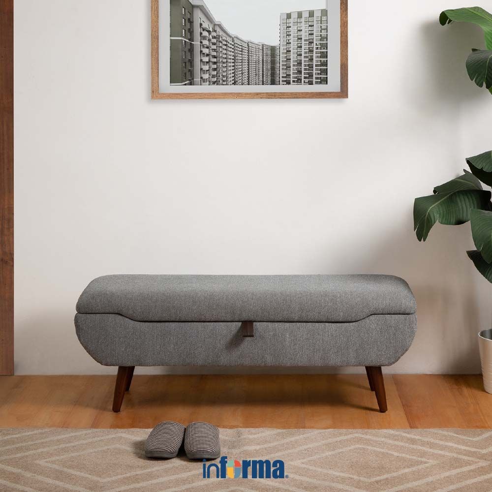 Informa Acera Bangku Fabric - Abu-Abu Stool Kursi Kecil Kursi Mini Seating Stool