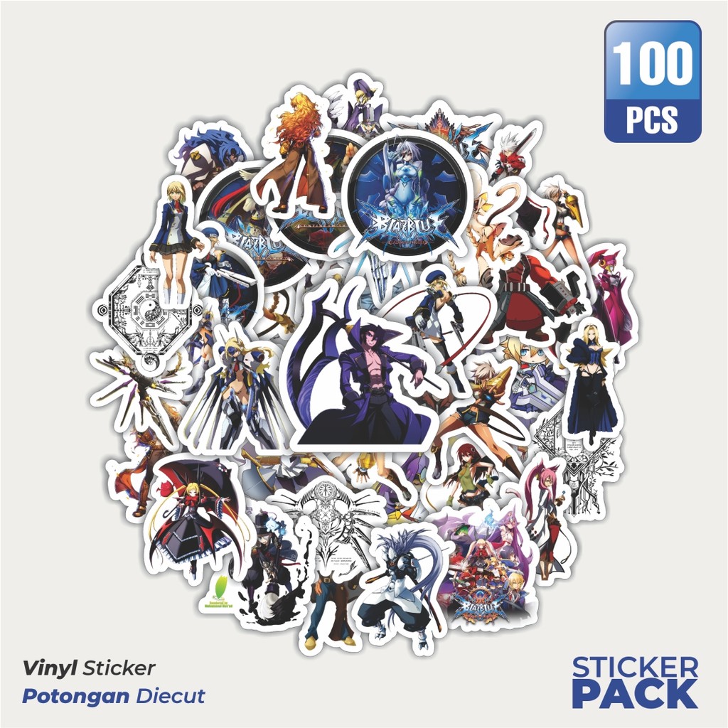 

100 PCS STIKER Stiker Game Series Blaz Blue Karakter Mix 10 Waterproof Aesthetic- Untuk Laptop, Motor, dan Helm - Paper Stationery Pack