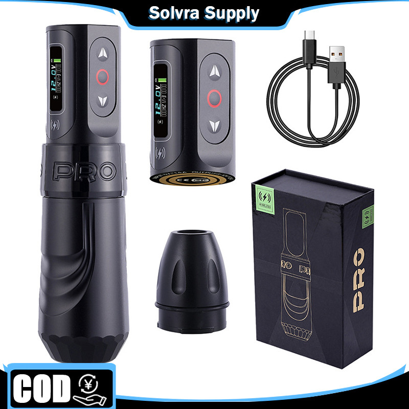 FLUX MAX Pro  1set, Kit Tato Nirkabel, Set Mesin Tato Pena Tato dengan Catu Daya Tato Tanpa Kabel LE