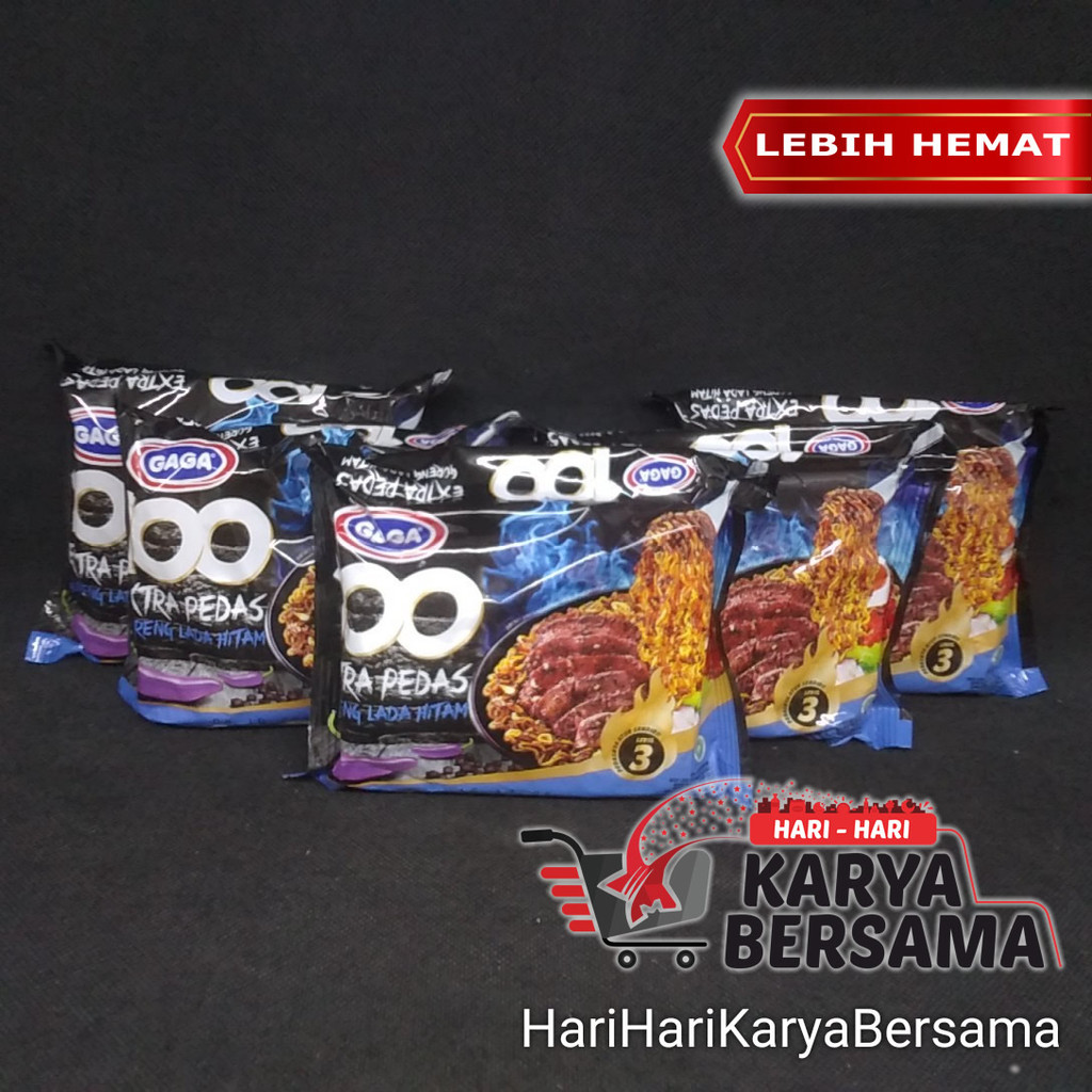 

MAKANAN MI INSTAN MIE GAGA 100 EXTRA PEDAS GORENG LADA HITAM PACK 5'S X 85GR