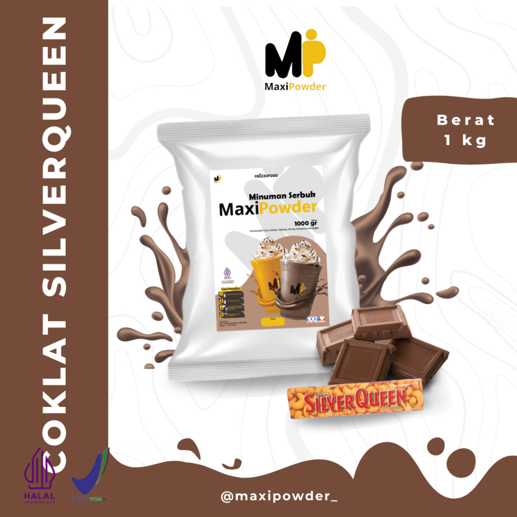 

Bubuk Minuman Rasa Silverqueen 1kg / Minuman Kekinian Silverqueen Termurah / MaxiPowder