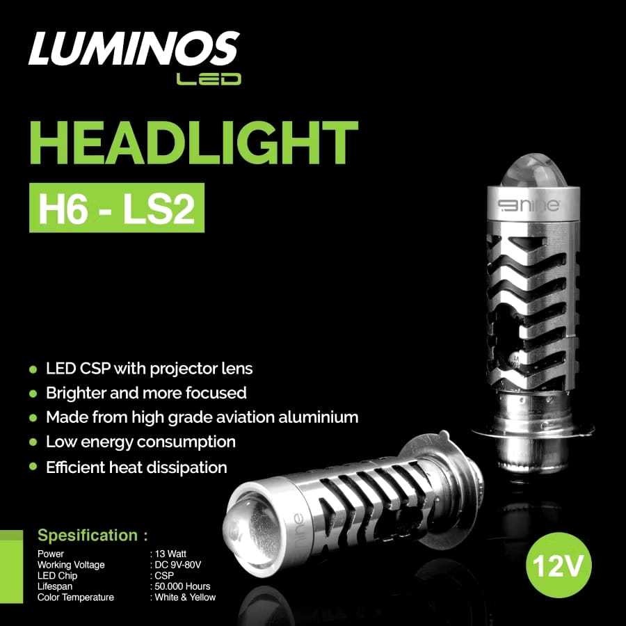 Lampu Led Depan Laser Luminos LS2 Cahaya Putih Kuning H6 Matic Bebek Vario lama Beat Fi Beat ESP Mio