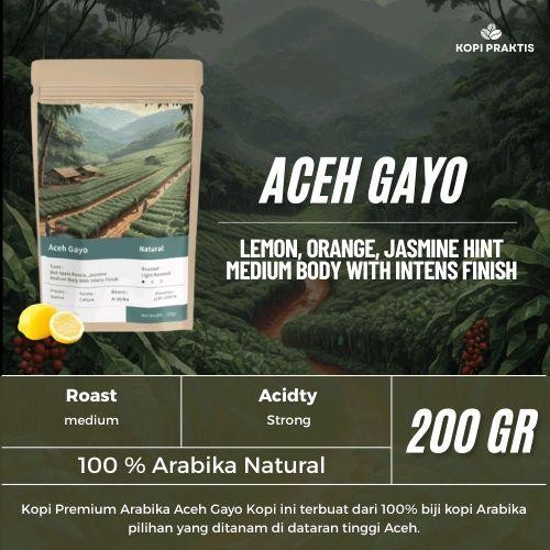 

ROASTED BEANS ARABIKA NATURAL ACEH GAYO 200 GR | BIJI KOPI SANGRAI | Coffee - GILING HALUS