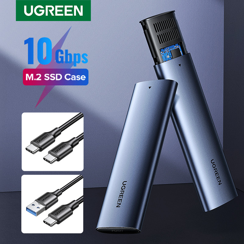 UGREEN M.2 NVMe SSD Enclosure NVMe SATA to USB 3.1 Gen2 10 Gbps NVMe PCI-E  Dual ProtocolM.2 SSD Cas