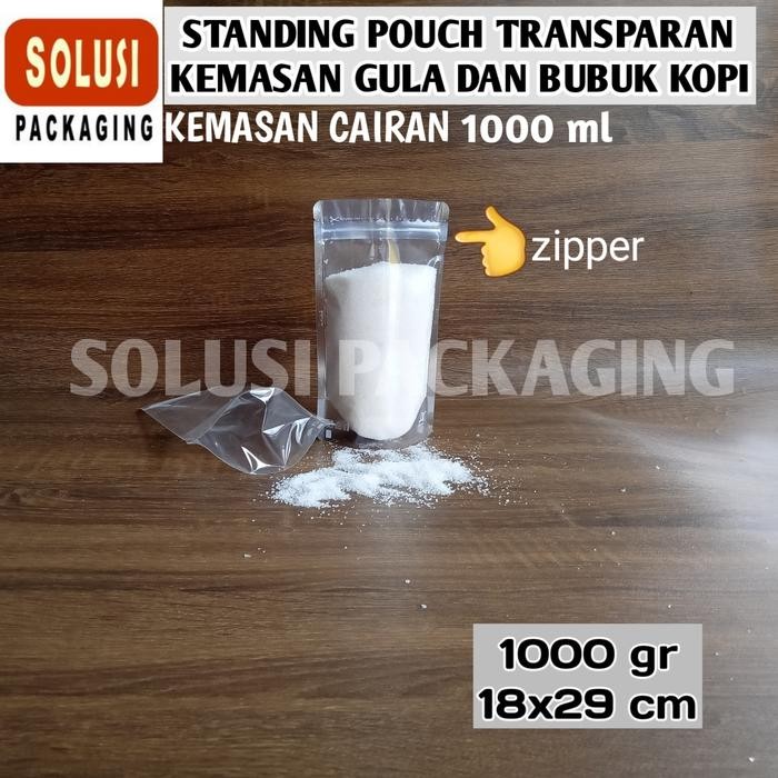 

Standing Pouch TRANSPARAN 1Kg KPACK LIGHTPACK 1829 Plastik Klip ziplok