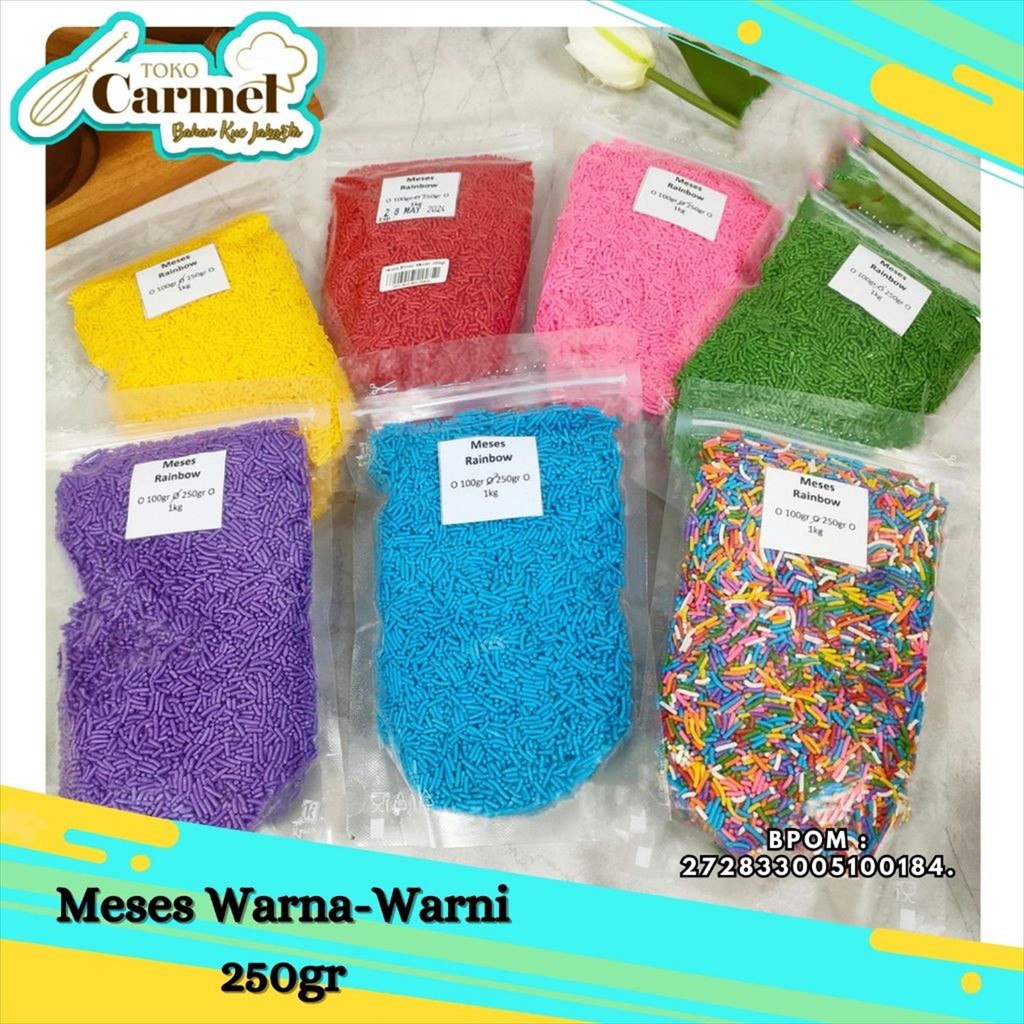 

Meses Coklat Warna Warni kemasan 250gr Meises