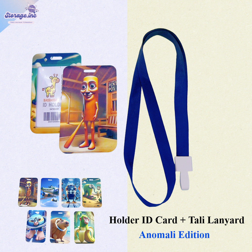 

Tempat Kartu Nama ID Card Karakter Lucu PVC Transparan Lanyard Tali Gantung Anomali Edition