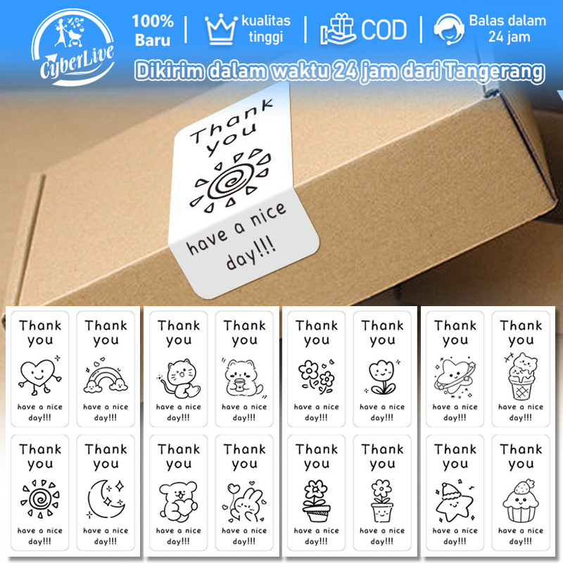 

Isi 100 Stiker Thank You Segel Kotak Premium Label Dekorasi Kado Terima Kasih