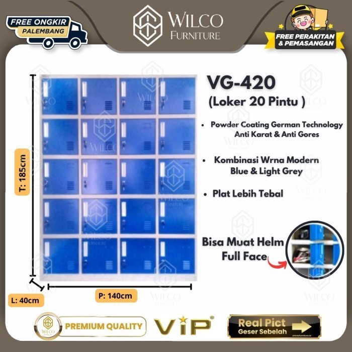 Filling Cabinet VIP Gold VG-420 / Loker Besi 20 Pintu / Loker Helm
