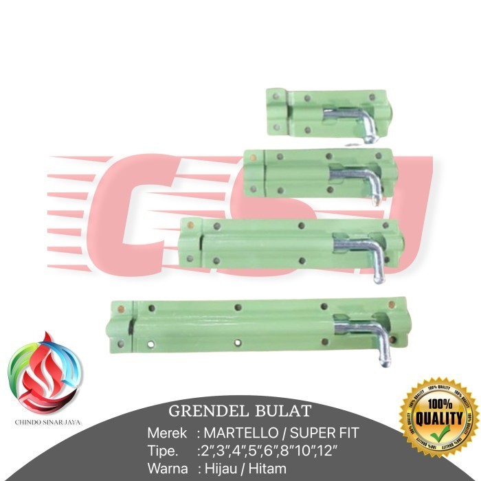 GRENDEL PINTU BULAT HITAM / HIJAU GRENDEL JENDELA