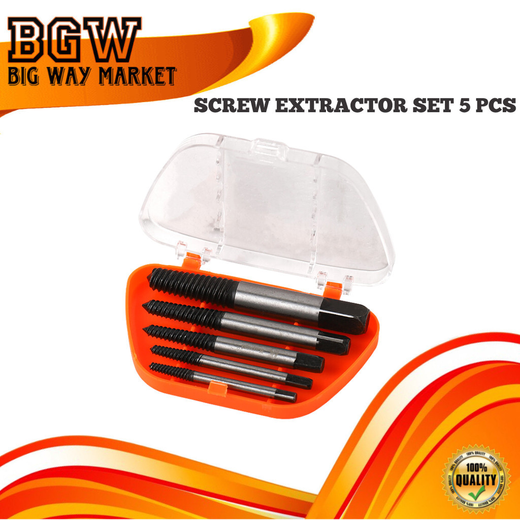 Kapusi Screw Extractor 5pcs /Mata Pembuka Baut Patah 5pcs K-3687