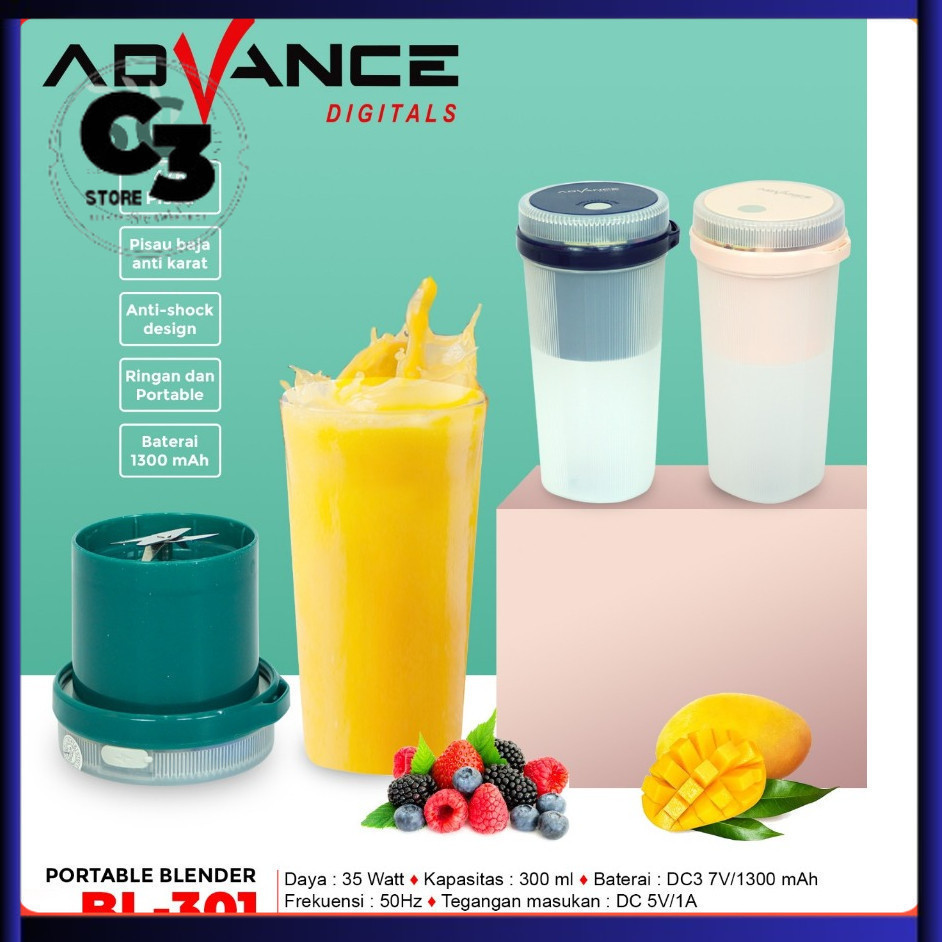 Advance Mini Blender Portabel BL-301 kapasitas 300 ml BL 301 BL301