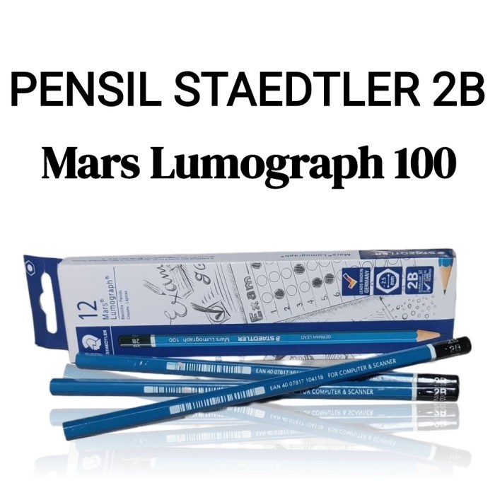 

PENSIL 2B STAEDTLER Mars Lumograph 100 Stedler Alat Tulis Pensil Kayu Serbaguna
