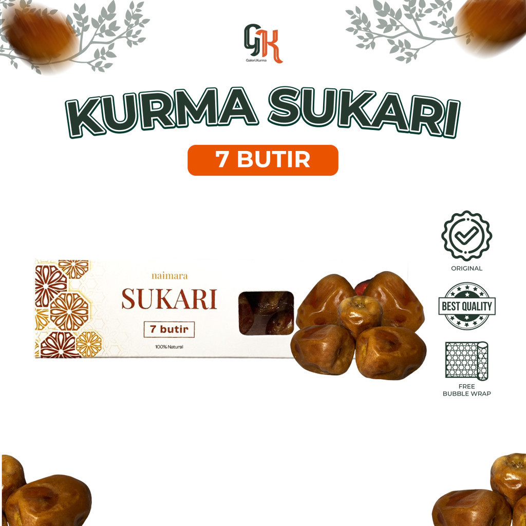 

KURMA SUKARI PREMIUM KEMASAN 7 BUTIR OLEH OLEH HAJI UMROH