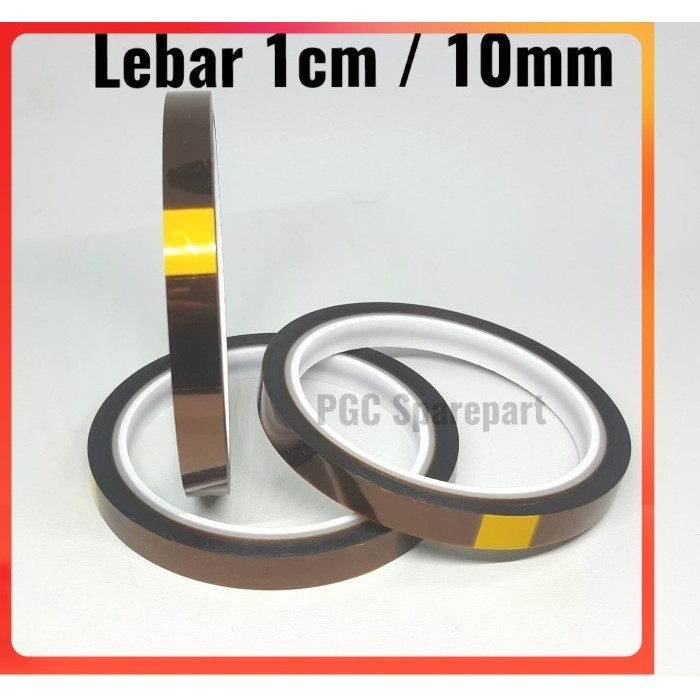 

Lakban Tape Kuning Anti Panas Lebar 1cm Isolasi Solatip Isolatip 10mm