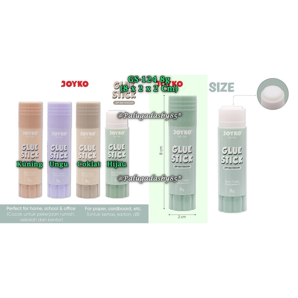 

(1 Biji) Glue Stick Joyko GS-124 8 Gram BISA PILIH / Glue Stick Lem Batang Joyko GS-124 8gr Morandi