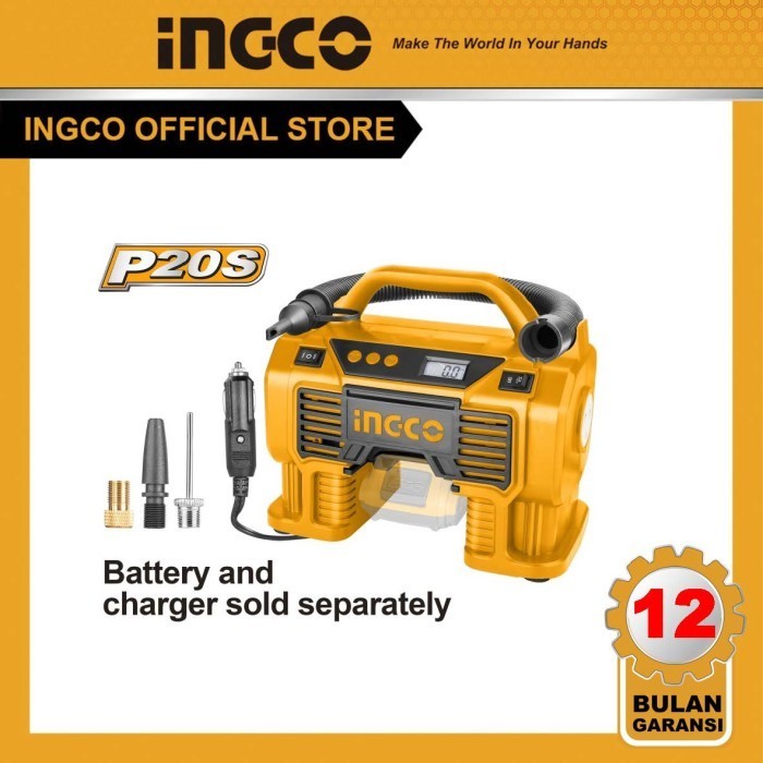 KOMPRESOR ANGIN CORDLESS 20V POMPA BAN INGCO CACLI2002