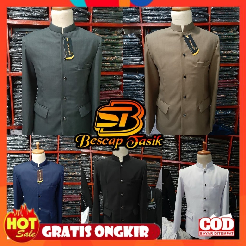 [PREMIUM ORIGINAL] Jasko Terbaru Jasko Polos Motif Saku tutup Beskap Bapak Baju Beskap Pengantin Jas