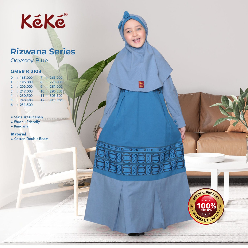 GAK SR RIZWANA / Gamis anak Rizwana by KeKe / Gamis anak perempuan / Gamis anak remaja / Gamis anak 